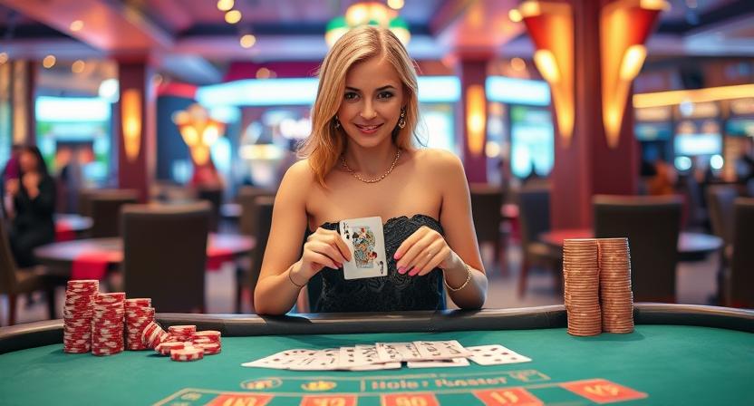 Immersive lounge-style interface of XE77 casino